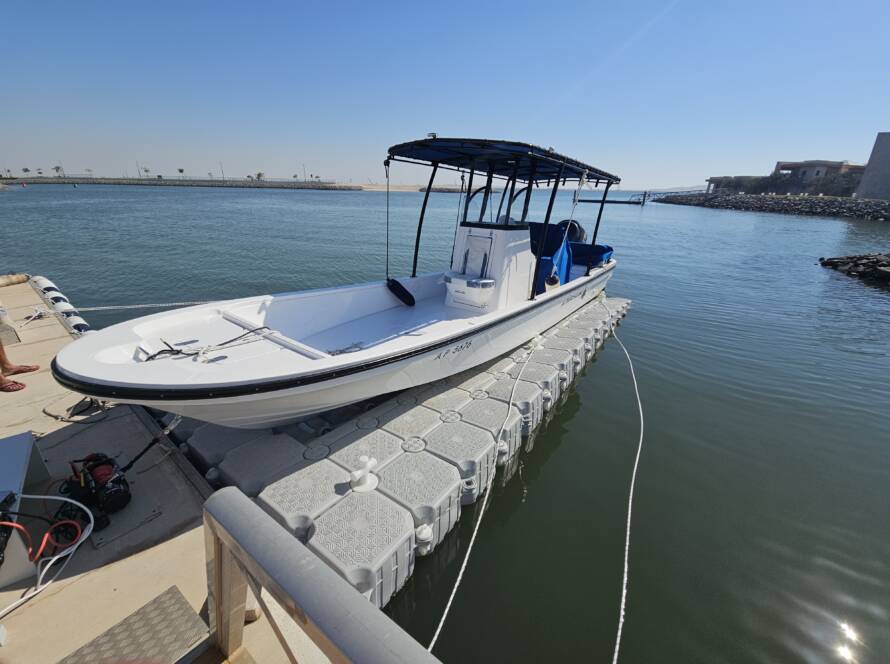 Floating boat dock for private waterfront property in abu dhabi